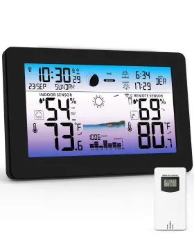 Zivron Em3354a Weather Station Wireless Indoor Outdoor Digital Thermometer With Accurate Te