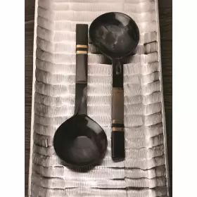 721794252160 ZODAX Seychelles Salad Server Set Horn Handle #3
