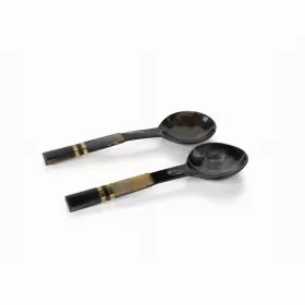 721794252160 ZODAX Seychelles Salad Server Set Horn Handle