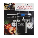 Taylor 3 Piece Kitchen Thermometer Set Digital Oven Safe Meat Probes Silver. Fixed Price $12.23.