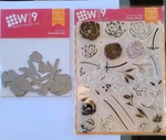 Wplus9 - Pretty Peonies Clear Stamp And Die Set.. Fixed Price $20.00.