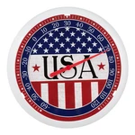 104-108-a La Crosse 8" Round Indoor/outdoor Dial Thermometer - Americana. Fixed Price $11.95.