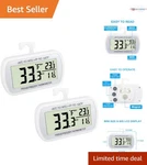 Waterproof Digital Refrigerator Thermometers 2 Pack Max Min Record Large Lcd. Fixed Price $23.99.