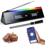 2 In 1 Wireless Meat Thermometer Wired Probe App Control Waterproof Rotisserie. Fixed Price $103.34.