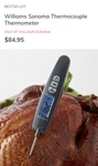 Williams Sonoma Thermocouple Thermometer. Fixed Price $65.00.