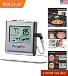 Thermopro Tp16 Large Lcd Meat Thermometer With Stainless Steel Probe, Timer & Pr. Fixed Price $39.99.