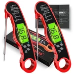 2 Pack Fast Instant Read Meat Thermometer With Backlight - Waterproof Digital Fo. Fixed Price $32.99.