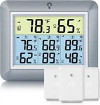 Urageuxy Weather Station Wireless Indoor Outdoor Thermometer With 3 Sensors Grey. Fixed Price $38.65.