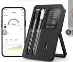 Bfour Digital Bluetooth Meat Thermometer, 2 Probes, Charging Base, Alarm. Fixed Price $45.00.