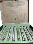 Vintage Ohio Thermometer Co Beverage Thermometers Set Of 8 Boxed Green Glass Usa. Fixed Price $49.99.