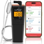 Nutrichef Bluetooth Grill Bbq Meat Thermometer, 150 Ft Wireless Digital Black. Fixed Price $30.61.
