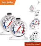 Large Dial Oven & Grill Thermometers - Pack Of 2, Perfect For Bbq Baking. Fixed Price $22.99.