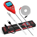 Rechargeable Digital Meat Thermometer With 3.3ft External Probe, Warning Alert,. Fixed Price $18.61.