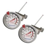 Measureman Deep Fry Thermometer 2"" Dial Size, 12"" Stainless 2 Pack, Red. Fixed Price $13.04.