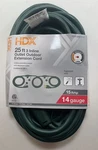 New!!! Hdx Home Depot 25ft 14 Gauge 3 Inline Outlet Outdoor Extension Cord Green. Fixed Price $18.89.