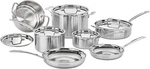 Cuisinart 12-piece Multiclad Pro Triple Ply Stainless Steel Pots And P. Fixed Price $249.50.