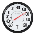 104-134 La Crosse 13.25 Round Indoor/outdoor Analog Dial Thermometer. Fixed Price $19.95.
