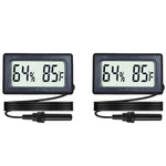 2-pack Mini Digital Hygrometer Thermometer Gauge With Probe Lcd Display Black. Fixed Price $16.91.