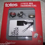 Totes 3 Piece Bbq Thermometer Set - Stainless Steel! W/booklet New In Box!. Fixed Price $14.99.