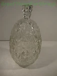 Glass Candy Box Dish Bowl Chocolate Nuts Egg Shaped Dimond Design. Fixed Price $19.99.