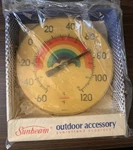Vintage 1992 Nos Sunbeam Rainbow Wall Thermometer 8" Usa Retro Outdoor Accessory. Fixed Price $59.99.