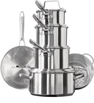 Paderno Copper Core Base, Stainless Steel Cookware Set, Oven Safe, 12-pc. Fixed Price $557.46.
