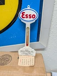 Vintage Thermometer Esso 1960 With Calendar Brooklyn 7 Inch Sign Pole Lollipop. Fixed Price $74.00.