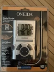 Oneida Digital Probe Cooking Thermometer & Timer Silver/grey Model 31201 Nib. Fixed Price $47.99.