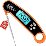 Digital Meat Thermometer Orange Instant Read Bbq Grilling. Fixed Price $12.99.