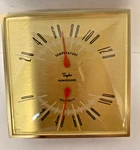 Vintage Taylor Humidiguide Thermometer Mcm Temperature Gauge Gold Square. Fixed Price $14.95.