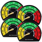 Frienda 4 Pcs 3.35 Inch Large Dial Wood Stove Thermometer Magnetic Gas Black. Fixed Price $20.00.