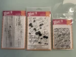 Lot Of 3 Wplus9 Stamp Sets: Wood Planks, Thinking You, Tossed Florals (new). Fixed Price $12.50.