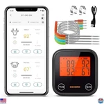 Dual Mode Wifi Meat Thermometer, 4 Probes, Lcd, Smart App Control, Cooking. Fixed Price $125.43.